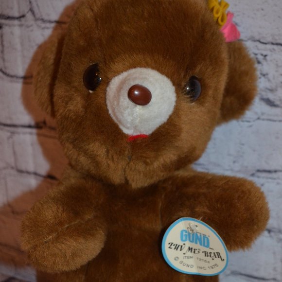 Vintage GUND Luv Me Bear 1976 With tags. Rattle Teddy Bear - Picture 1 of 4